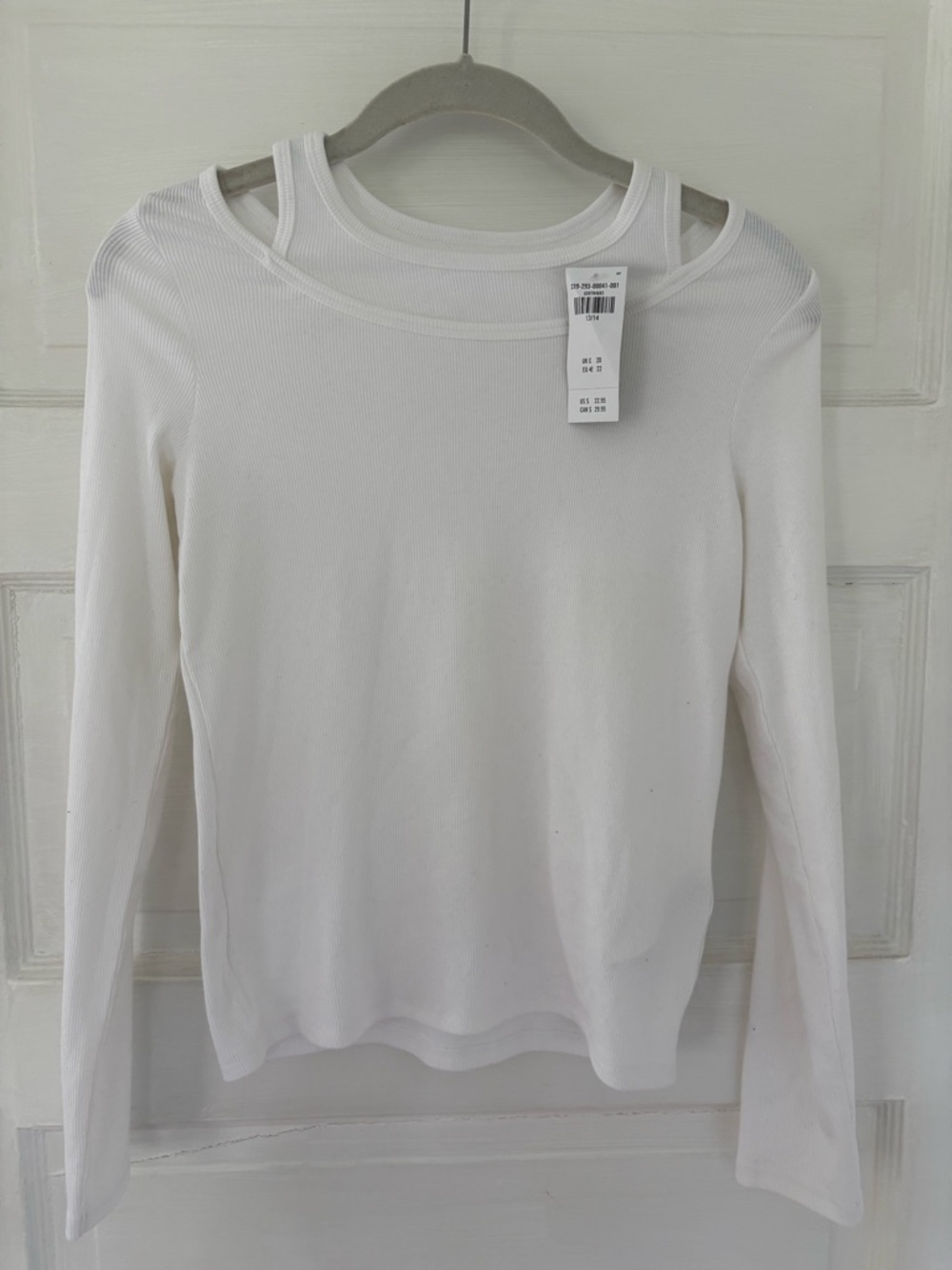 abercrombie kids White Long-Sleeve Layered Ribbed Top